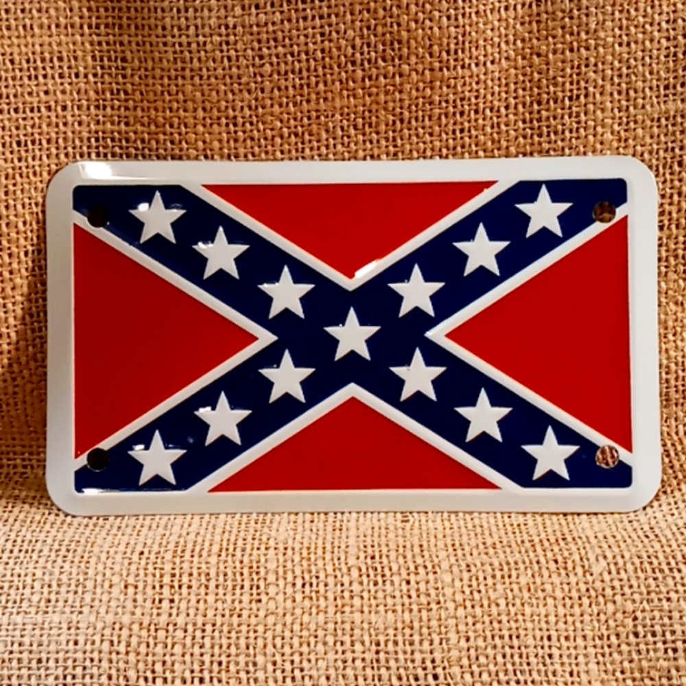 Rebel Flag Motorcycle Tag